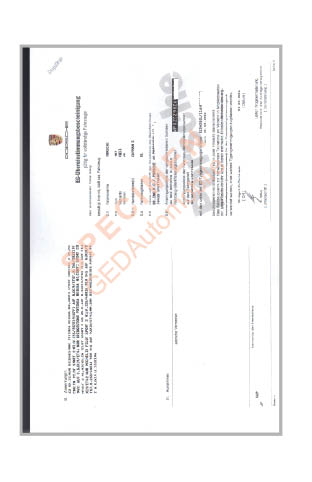 Certificat europeen de conformite Porsche |COC Porsche