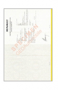 COC Renault - Renault certificate of conformity
